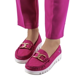 Mocasines rosas en la plataforma Campini violeta