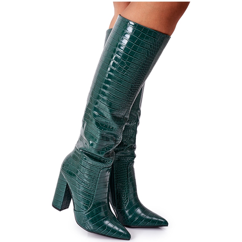 WD1 Botas de moda en una barra de constancia verde WD1 Botas de moda en una barra de constancia verde