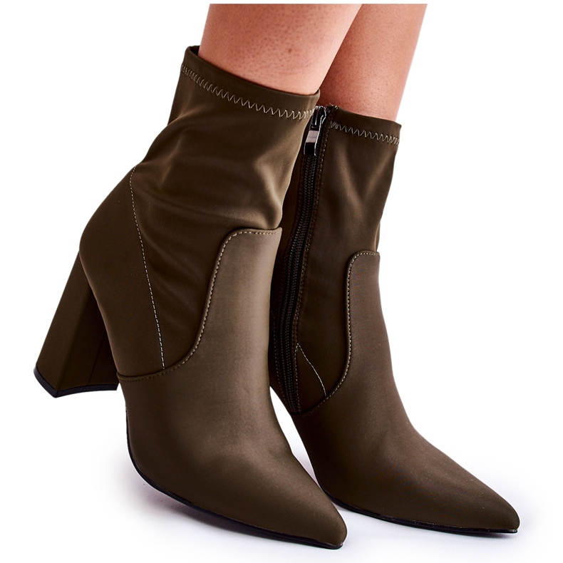 Botas Material Tacón Mujer Amile Caqui marrón