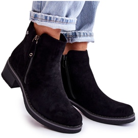 PS1 Botas Laurisa de ante negro con tacón bajo