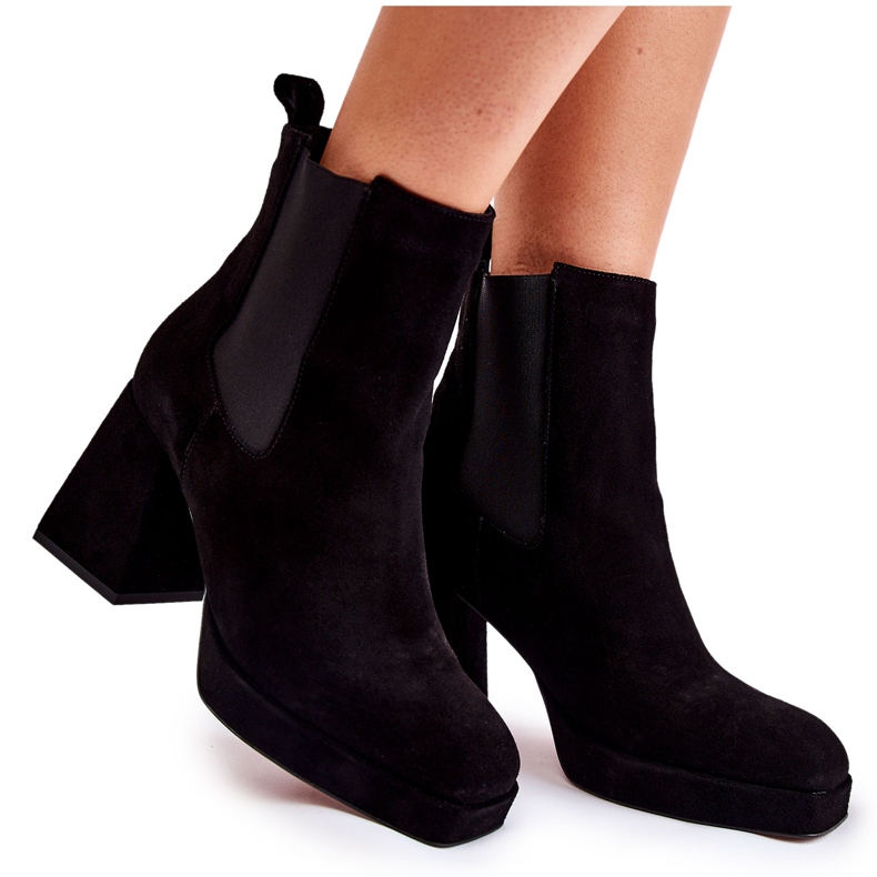 Botas Ante Tacón Grueso Laura Messi 2519 Negro