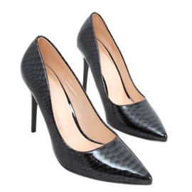 Zapatos de salón con tacón de aguja Lone Black negro gris
