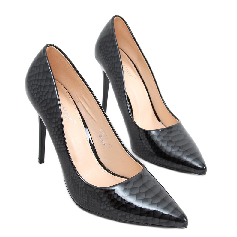 Zapatos de salón con tacón de aguja Lone Black negro gris