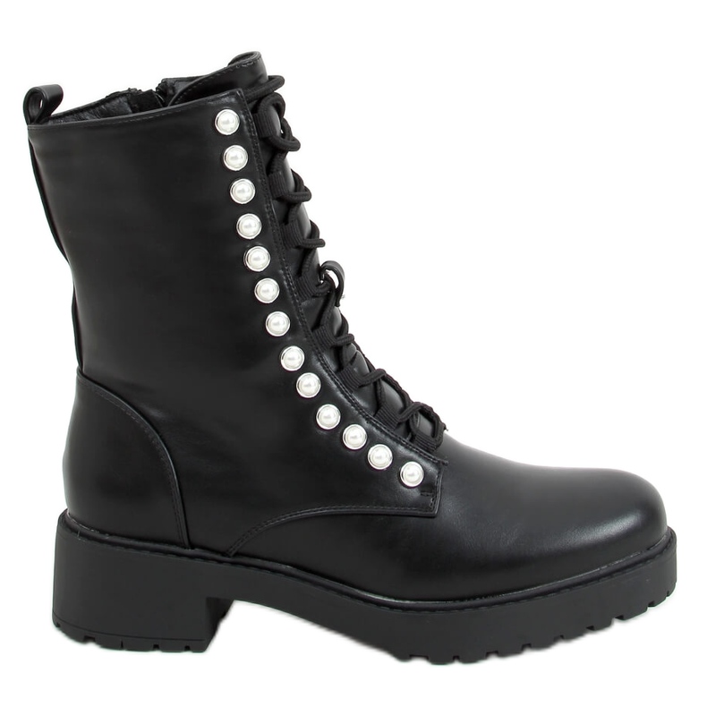 Botas militares con perlas Odrey Black negro Botas militares con perlas Odrey Black negro