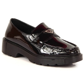 Mocasines de mujer de piel lacada en la plataforma Filippo negro