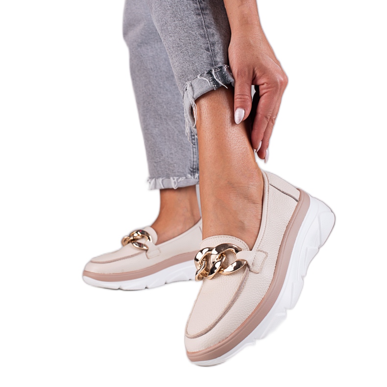 Mocasines Zapatos beige de Vinceza