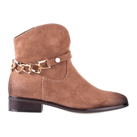W. Potocki Botas de mujer Potocki, botas cowboy con cadena marrón W. Potocki Botas de mujer Potocki, botas cowboy con cadena marrón
