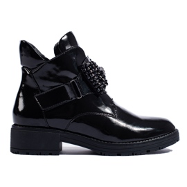 Botas lacadas en negro con velcro W. Potocki