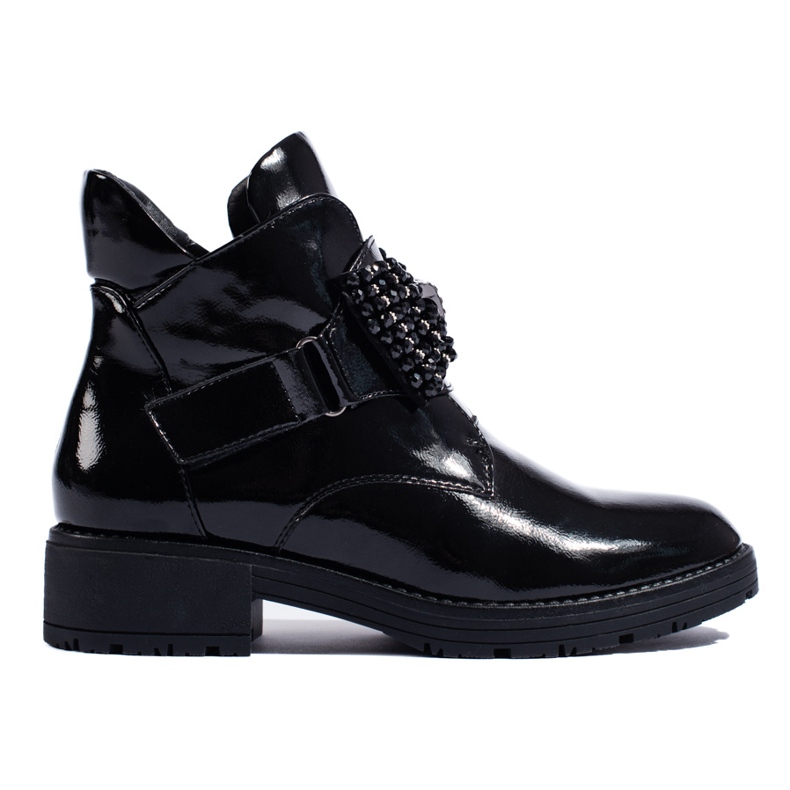Botas lacadas en negro con velcro W. Potocki