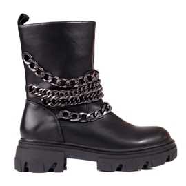Bolsos de mujer con cadenas. negro