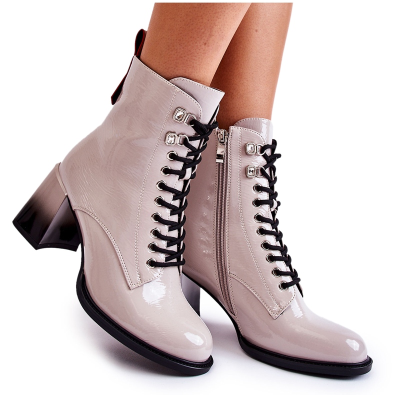 S.Barski Botas cálidas de moda con tacones altos Grey Alisse gris