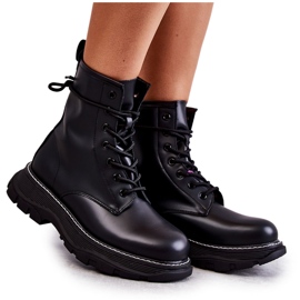 FD1 Botas De Cuero De Moda Casso Negro