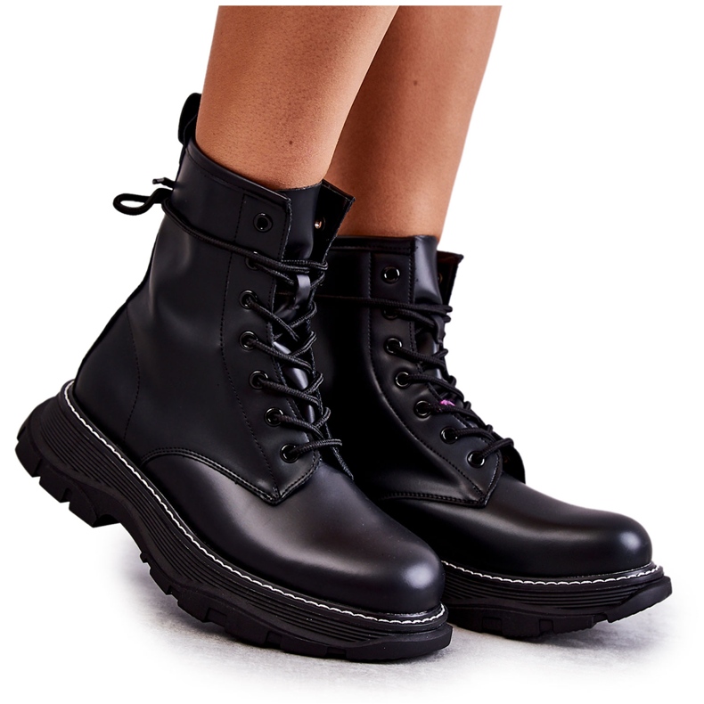 FD1 Botas De Cuero De Moda Casso Negro
