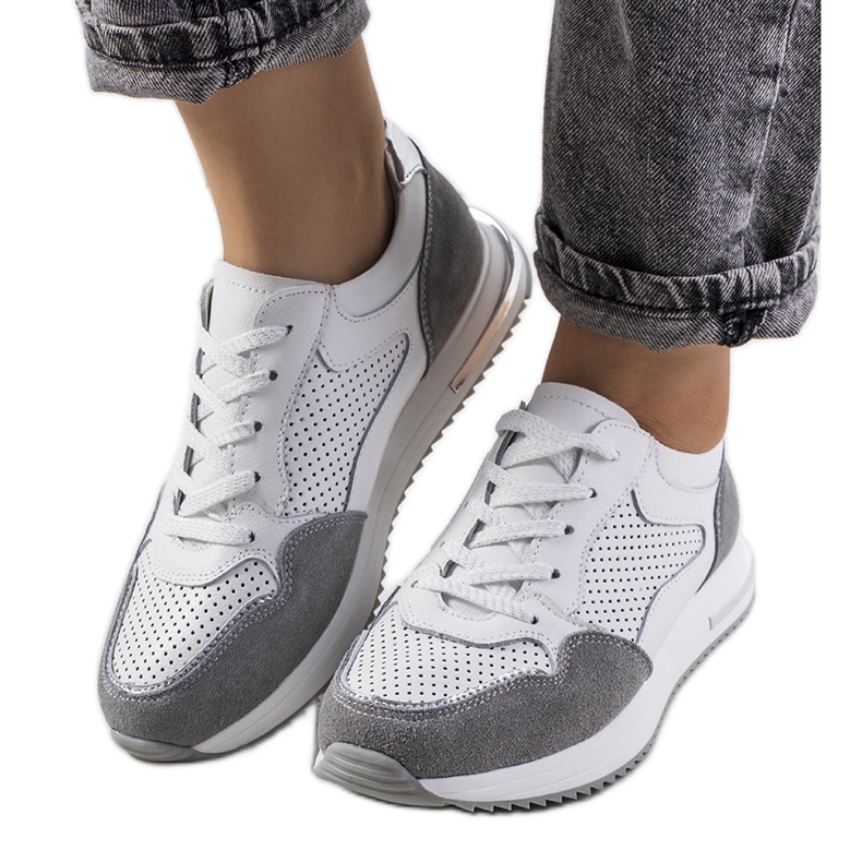 Deportivas Zaira de piel blanca blanco