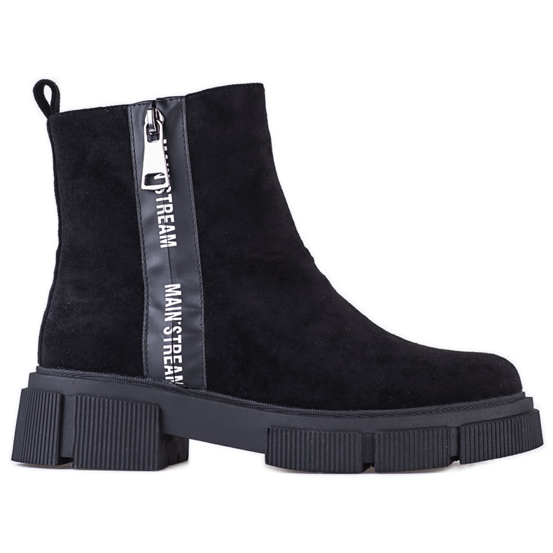 Botas negras de mujer Shelovet fabricadas en ante ecológico negro