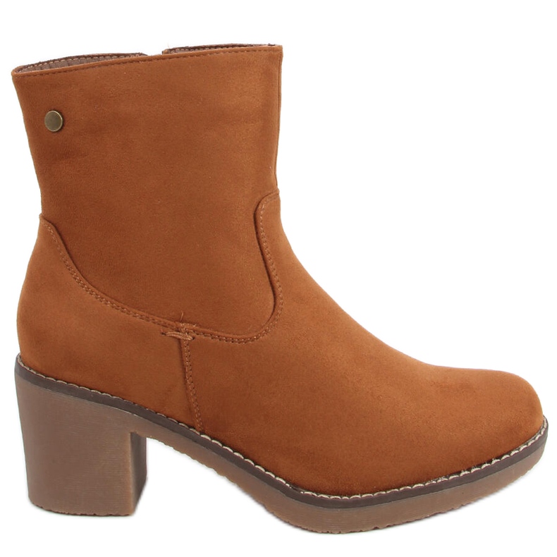 Botas Linzi Camel con tacón de goma marrón