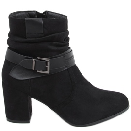 Botas Terr Black de ante con tacón negro