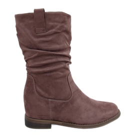 Botas en una cuña oculta Sylla Khaki beige gris Botas en una cuña oculta Sylla Khaki beige gris