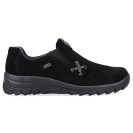 Zapatos de cuero sin cordones negros Rieker L7171-00