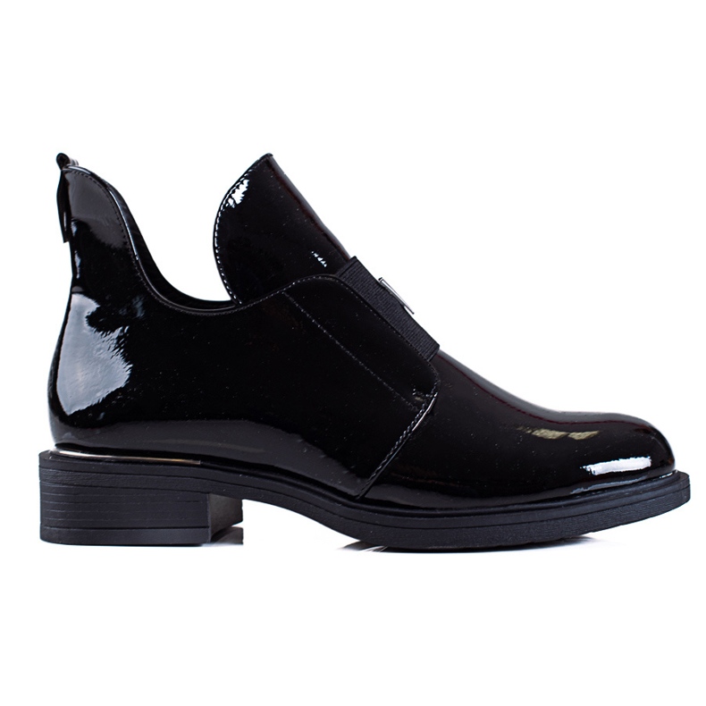 Botas bajas de mujer Vinceza fabricadas en charol negro