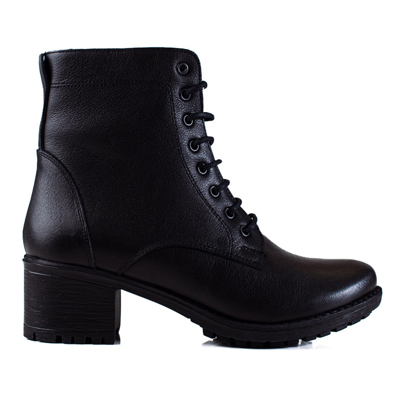 T.Sokolski Botas negras con cordones Sokolski para mujer fabricadas en piel natural negro