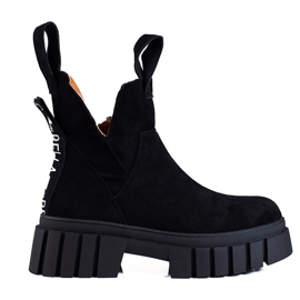 Botas Shelovet de mujer con plataforma alta negras negro