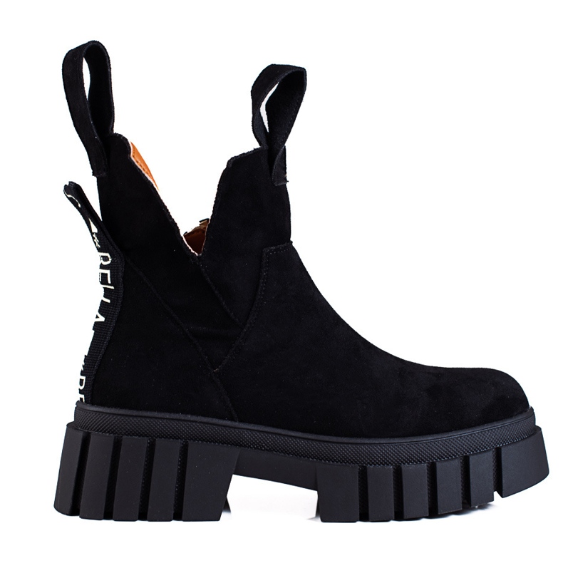 Botas Shelovet de mujer con plataforma alta negras negro