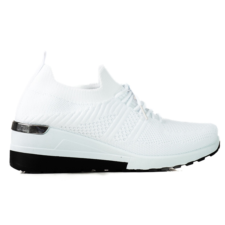 SHELOVET Deportivas de mujer de tejido blanco con cuña