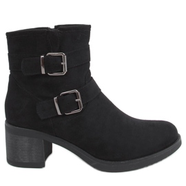 Botines tacón ancho Teoo Black negro