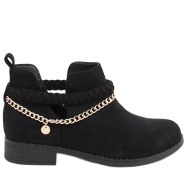 Botas cut-out con cadena Cupro Black negro