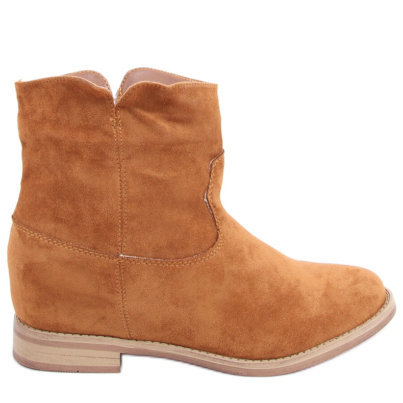 Botas con tacón de cuña de camello ciervo oculto marrón