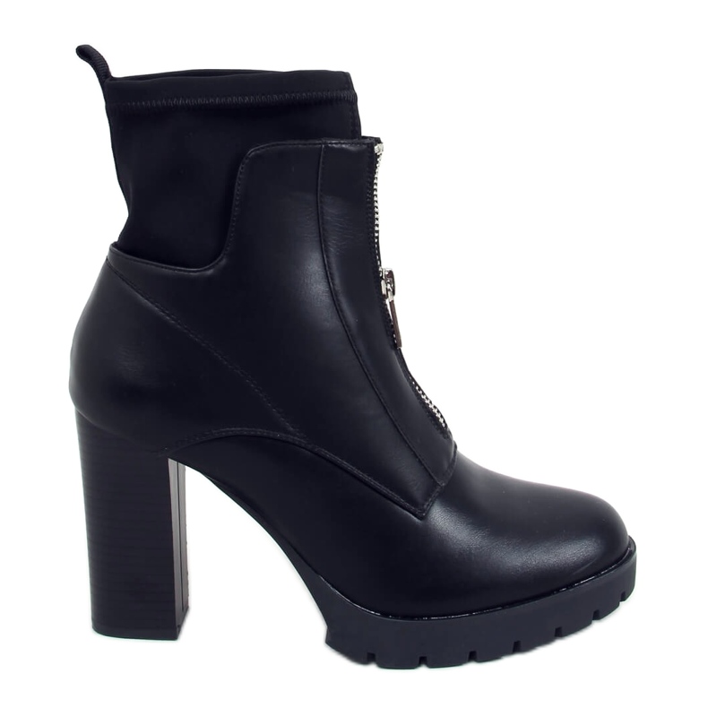 Botines negros ondulados de tacón