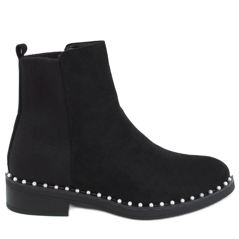 Botines Chelsea con perlas Lando Black negro