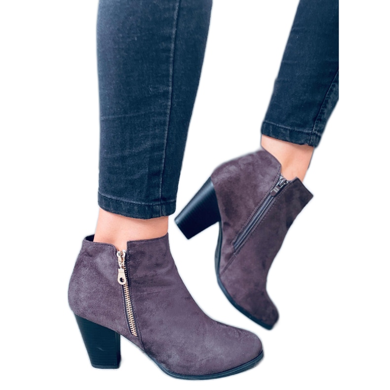 Botines tacón ante Antone Grey gris