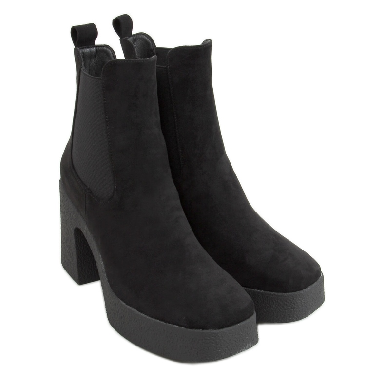 Botas con tacón de goma Amelda Negro