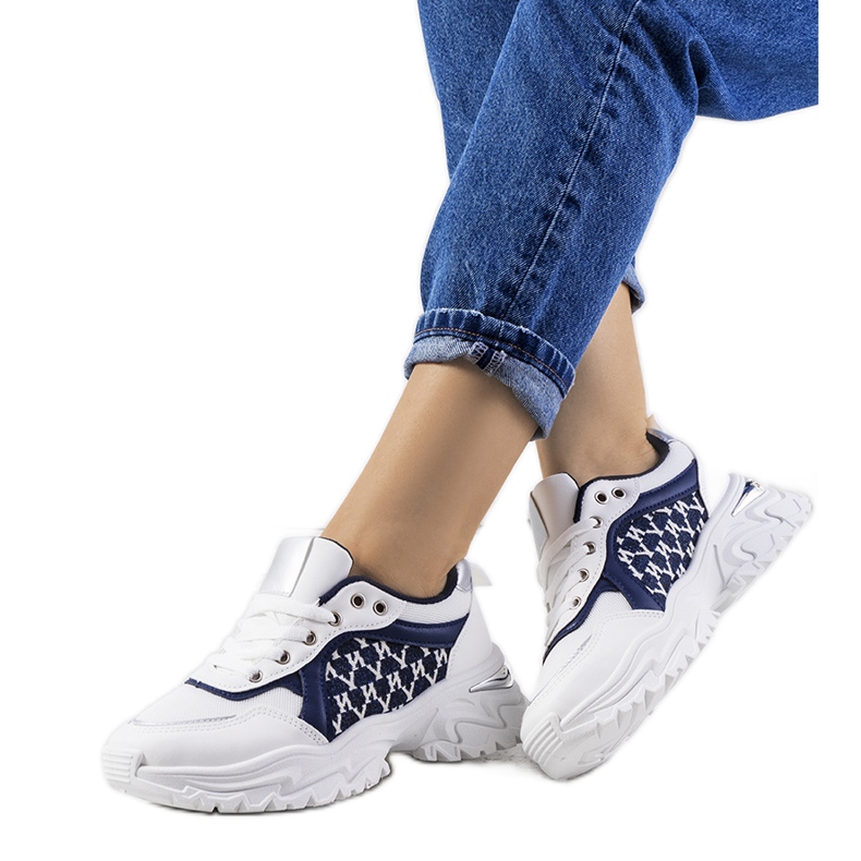 Deportivas mujer blancas y azul marino Florival blanco