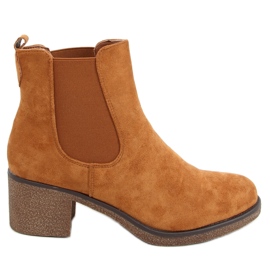 Botines Chelsea tacón bajo Samara Camel marrón