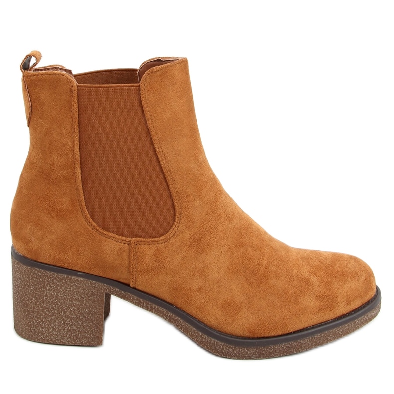 Botines Chelsea tacón bajo Samara Camel marrón