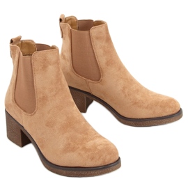 Botines Chelsea tacón bajo Samara Khaki beige