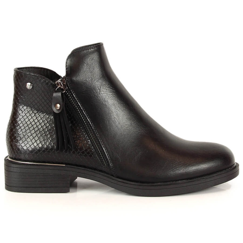 Botas mujer Botines Jodhpur piel serpiente negra Vinceza negro