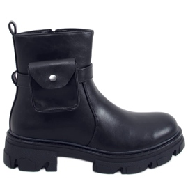 Botines martel negros con cangurera Botines martel negros con cangurera