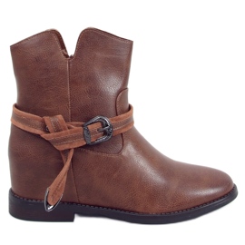 Botas con tacón de cuña oculto Dallas Camel marrón