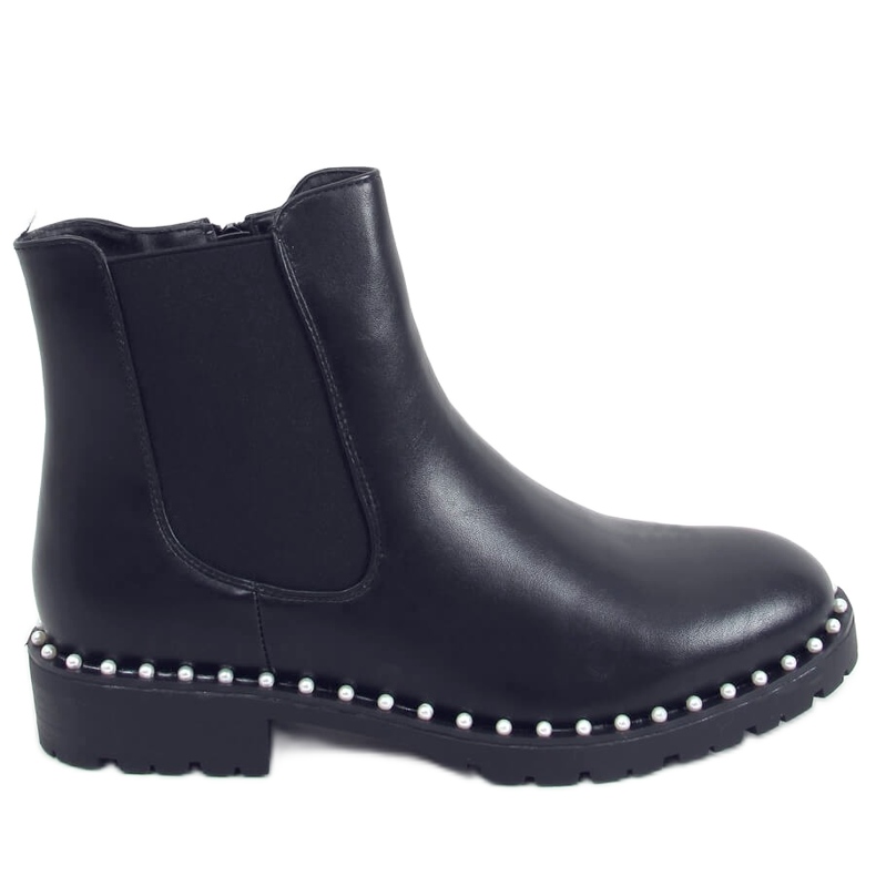 Botines Chelsea con perlas Maxim Black negro