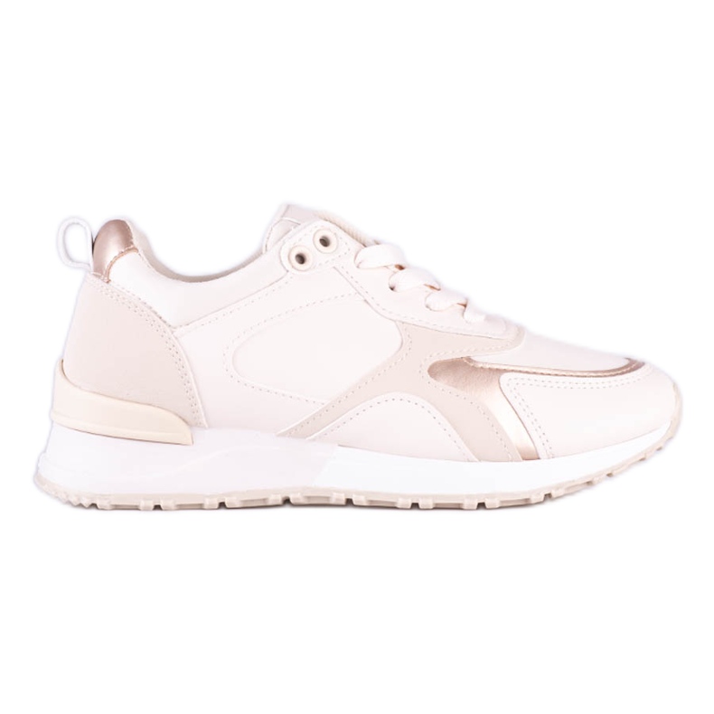 Deportivas de mujer Shelovet beige fabricadas en piel ecológica