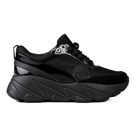 W. Potocki Zapatillas deportivas de mujer Potocki negras en la plataforma. negro