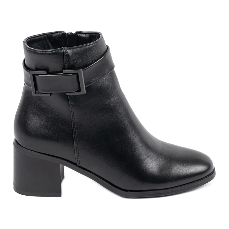 Botas de mujer Shelovet negras clásicas en un poste bajo negro