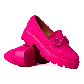 Mocasines de mujer de moda en la plataforma fucsia Vinceza. rosa