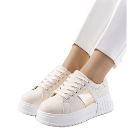 Zapatillas beige en la plataforma Avenid dorado Zapatillas beige en la plataforma Avenid dorado