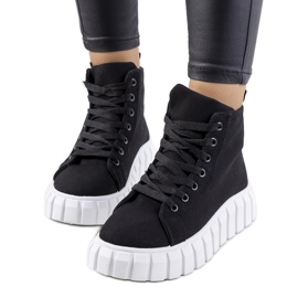 BM Zapatillas negras en la plataforma Horizo negro