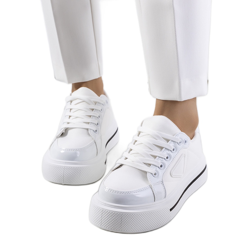 BM Deportivas blancas con suela gruesa Scrabster blanco BM Deportivas blancas con suela gruesa Scrabster blanco